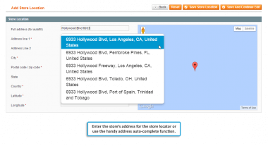 Store location configuration