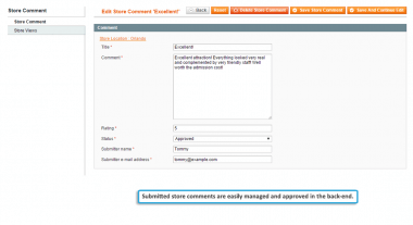 Manage store comments