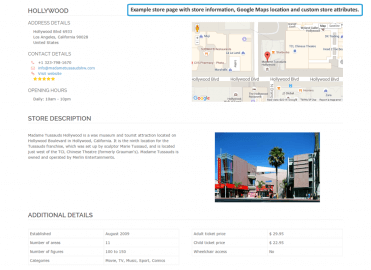 Store page example with custom attributes
