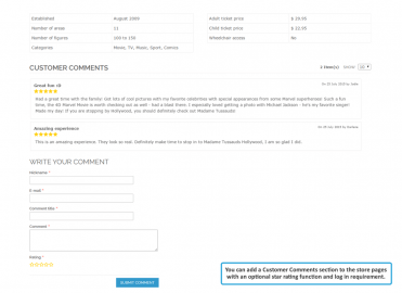 Store comments & rating