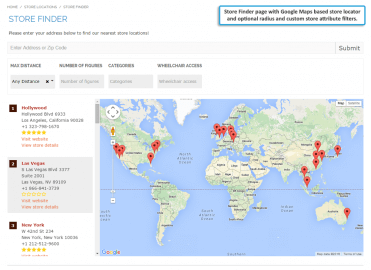 Store Finder page