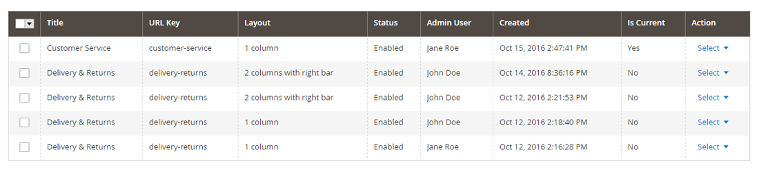 magento 2 cms revisions extension