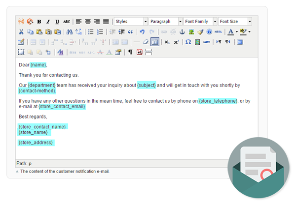 magento contact form e-mail notifications