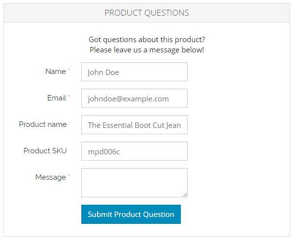 automatically prefilled contact form