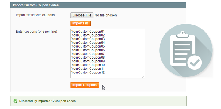 import multiple coupons in magento