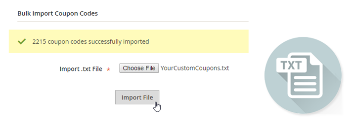 upload custom coupons in magento 2 using our magento Extension