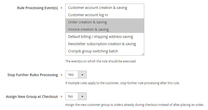 group switching rule options