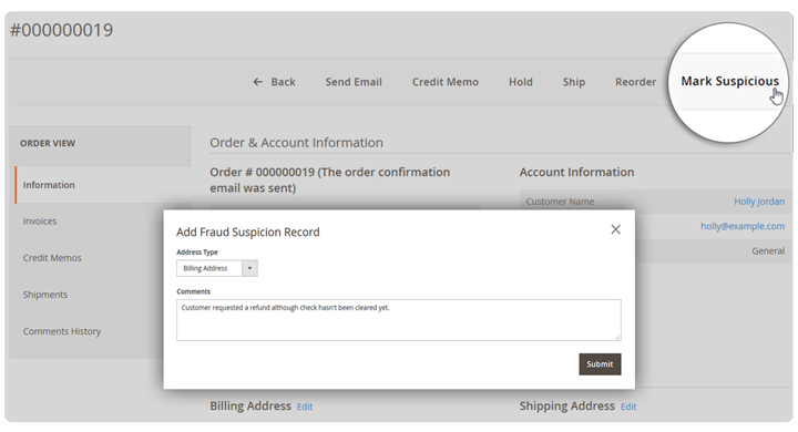 detect suspicious orders