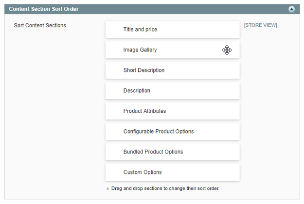 product page pdf content sections