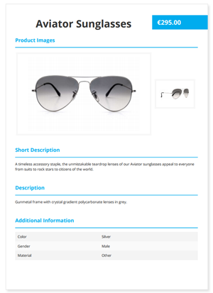 simple product page pdf