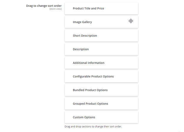 product page pdf content sections