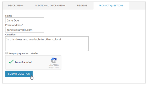 magento product questions front-end integration