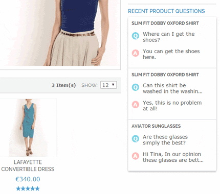 magento product question ticker widget