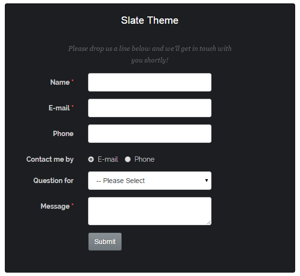 bootstrap slate theme