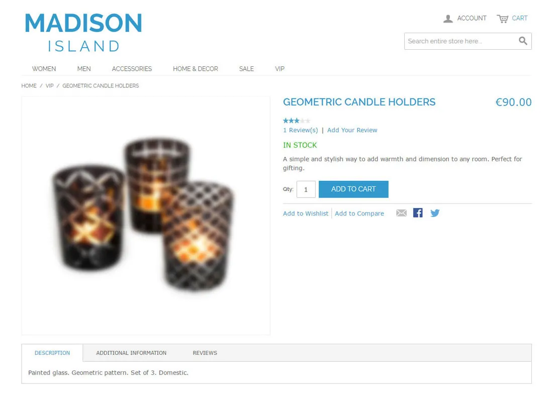 Lazy product page loading (blurred)