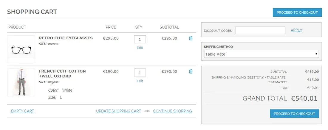 Replace block with shipping method drop-down